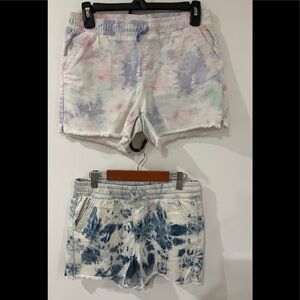 CAT & JACK GIRLS TIE DYE SHORTS XL 14/16 SET OF 2